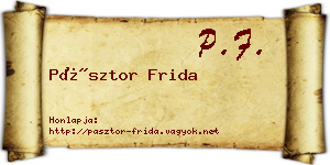 Pásztor Frida névjegykártya