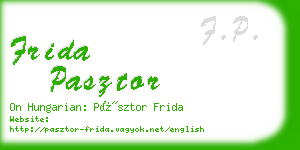frida pasztor business card